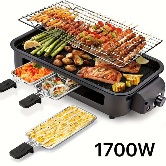 Smokeless Indoor Electric Grill 1700W Non-Stick BBQ Griddle