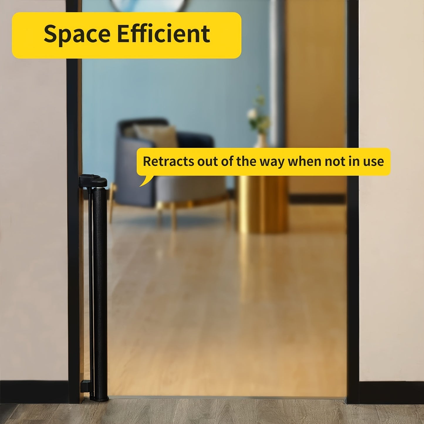 Adjustable Tall Retractable Safety Gate For Stairs & Doorways
