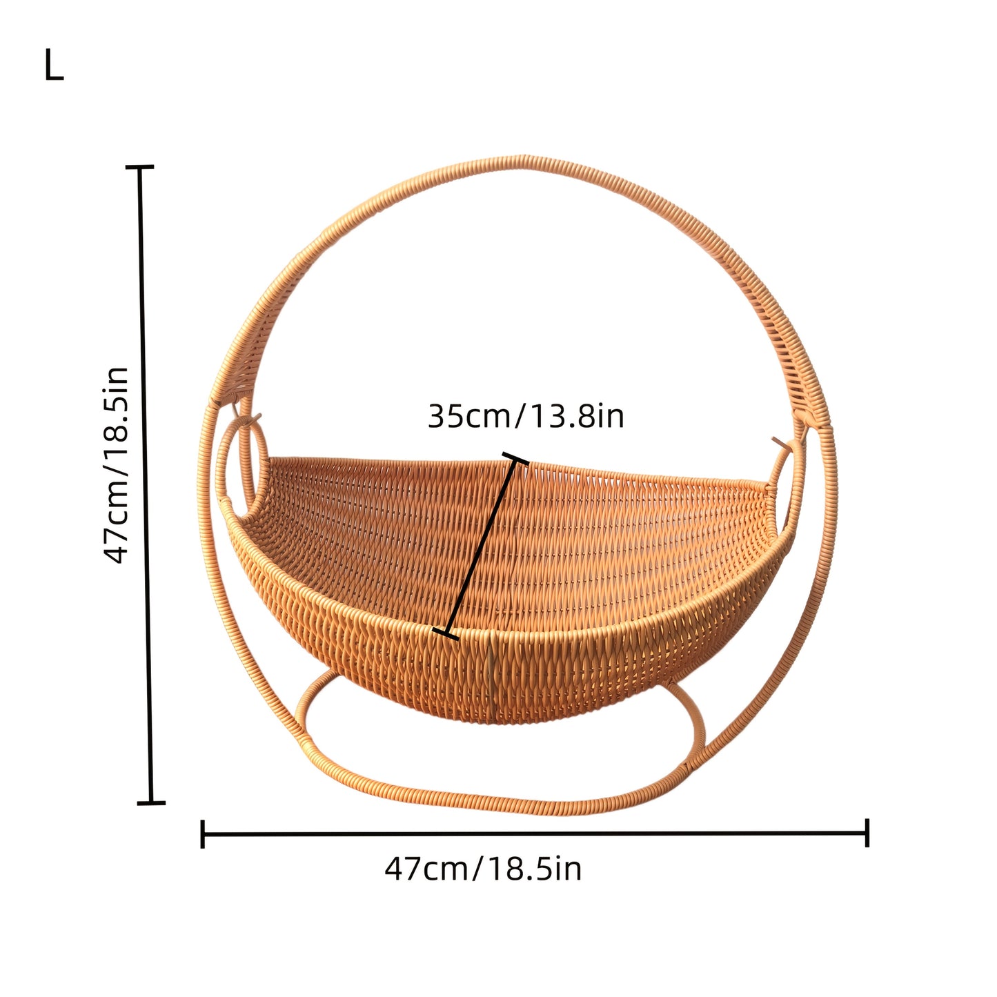Handwoven Cat Hammock with Stand, Large Knitted Comfortable Pet Bed, Easy Assemble Indoor Swing Basket for Small Dogs Cats