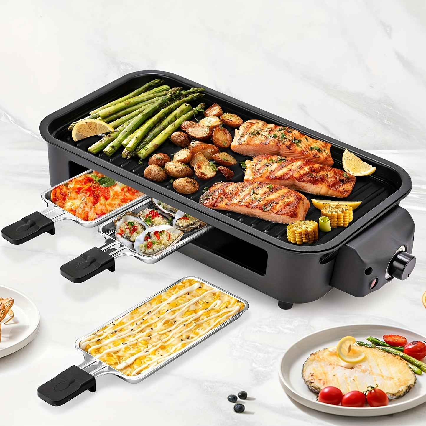 Smokeless Indoor Electric Grill 1700W Non-Stick BBQ Griddle