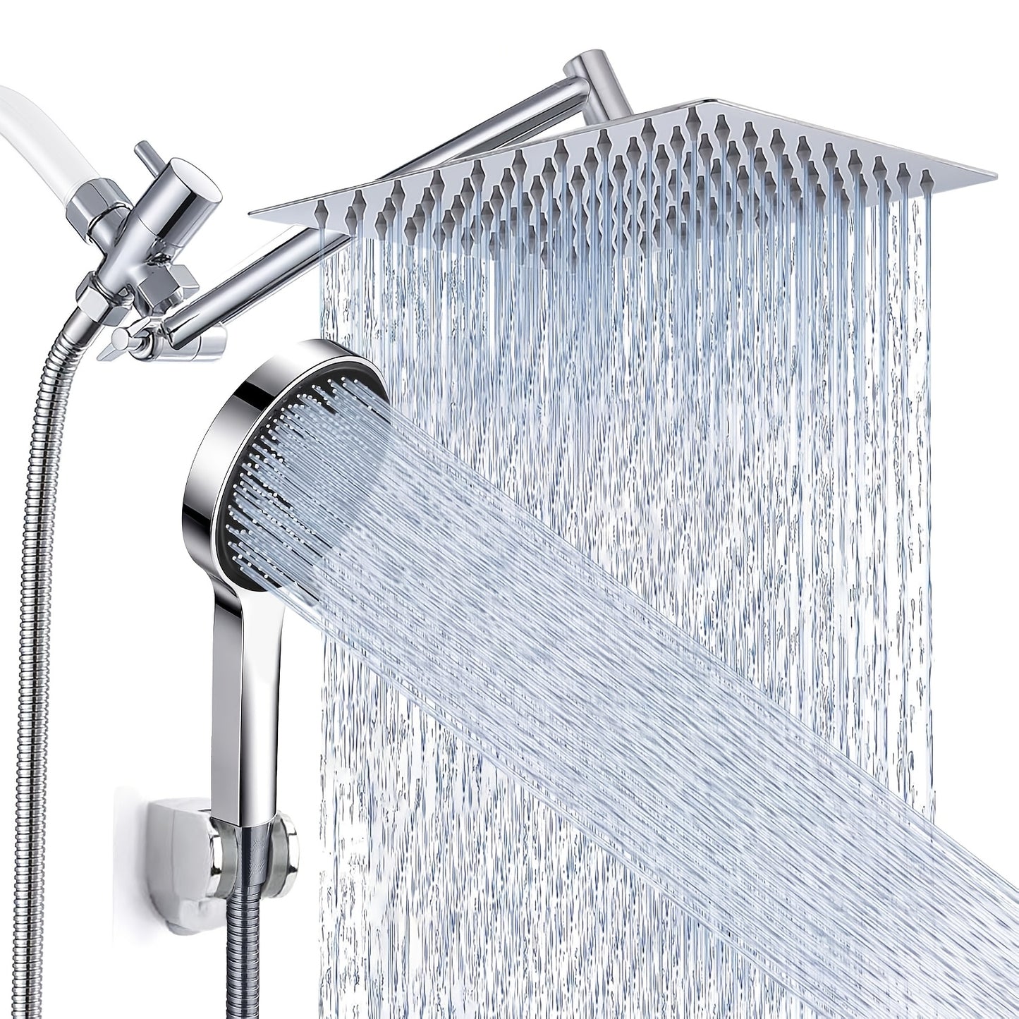 9 Settings Rainfall Handheld Shower Head Adjustable Angle
