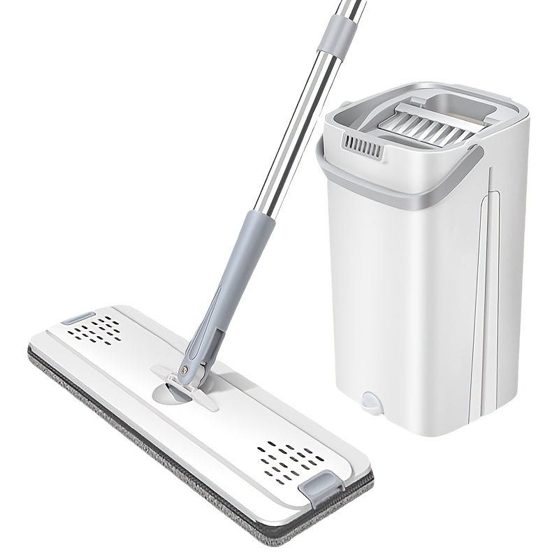 Hands-Free Flat Mop With Bucket Wet Dry Floor Cleaning Mop