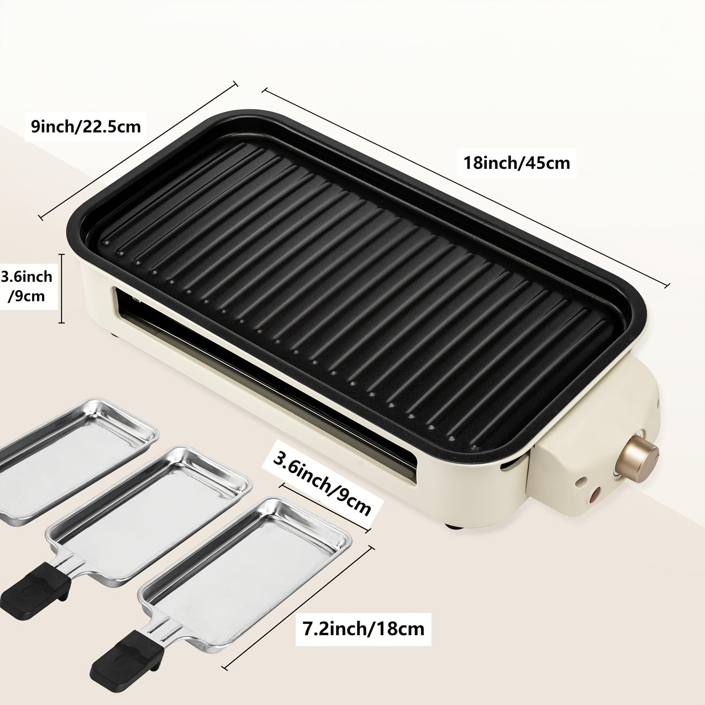 Smokeless Indoor Electric Grill 1700W Non-Stick BBQ Griddle