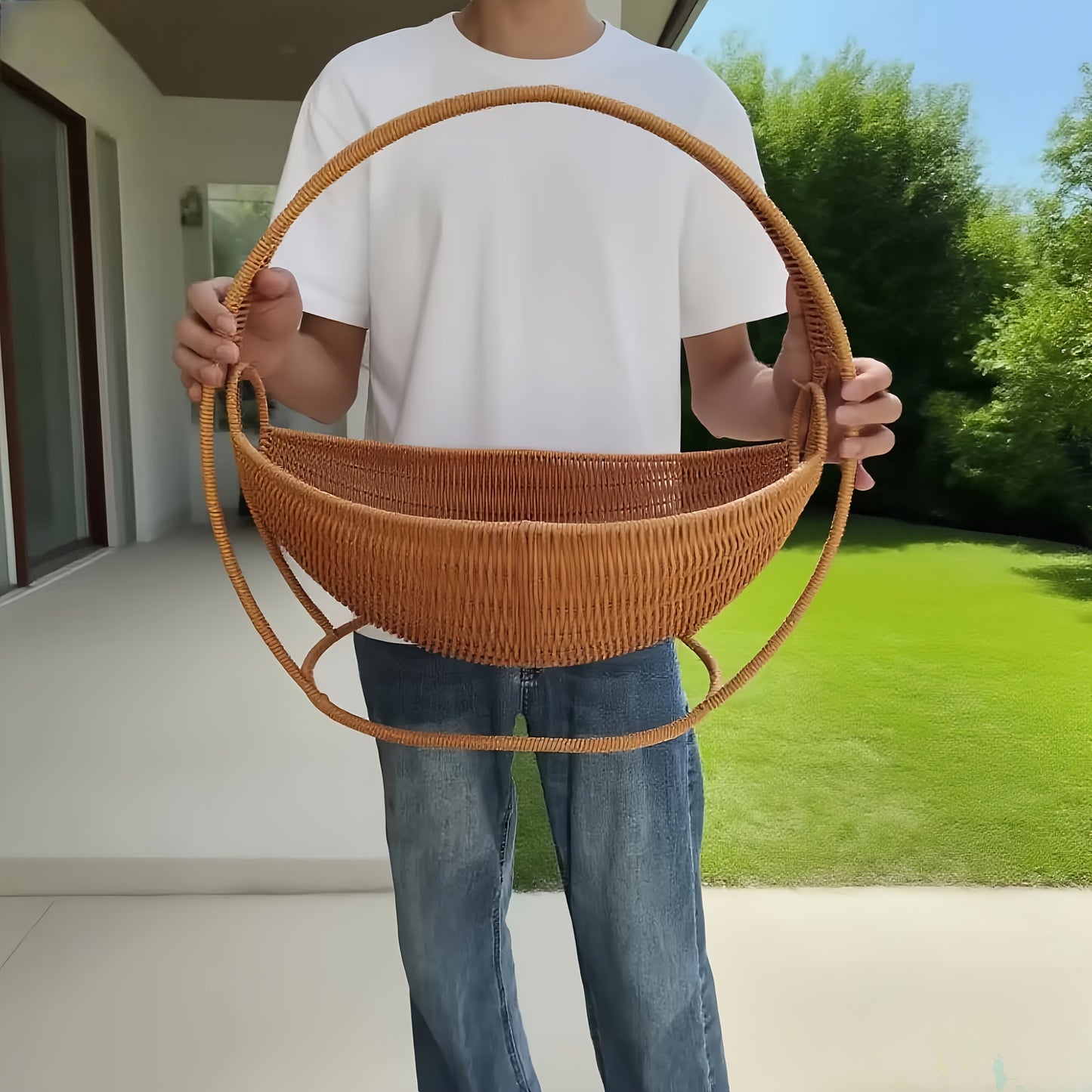 Handwoven Cat Hammock with Stand, Large Knitted Comfortable Pet Bed, Easy Assemble Indoor Swing Basket for Small Dogs Cats