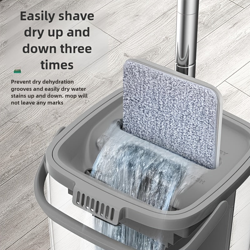 Hands-Free Flat Mop With Bucket Wet Dry Floor Cleaning Mop