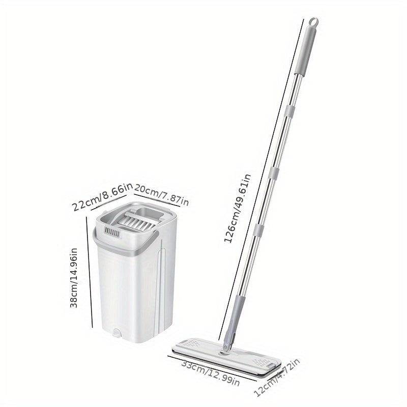 Hands-Free Flat Mop With Bucket Wet Dry Floor Cleaning Mop