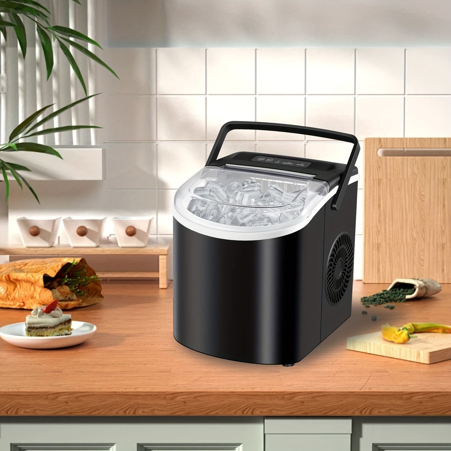 Household Portable Ice Maker 26Lbs/24H Quick Ice Cube Maker with Accessories