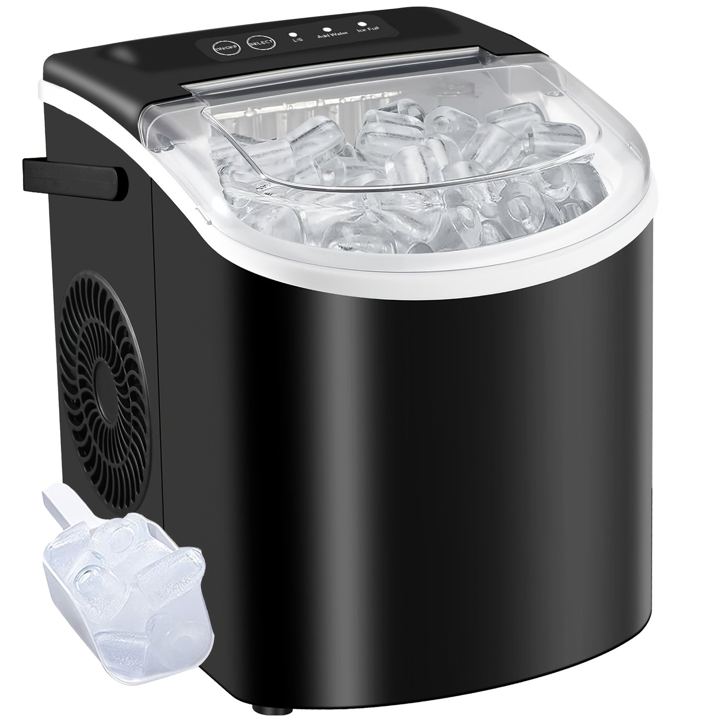 Household Portable Ice Maker 26Lbs/24H Quick Ice Cube Maker with Accessories