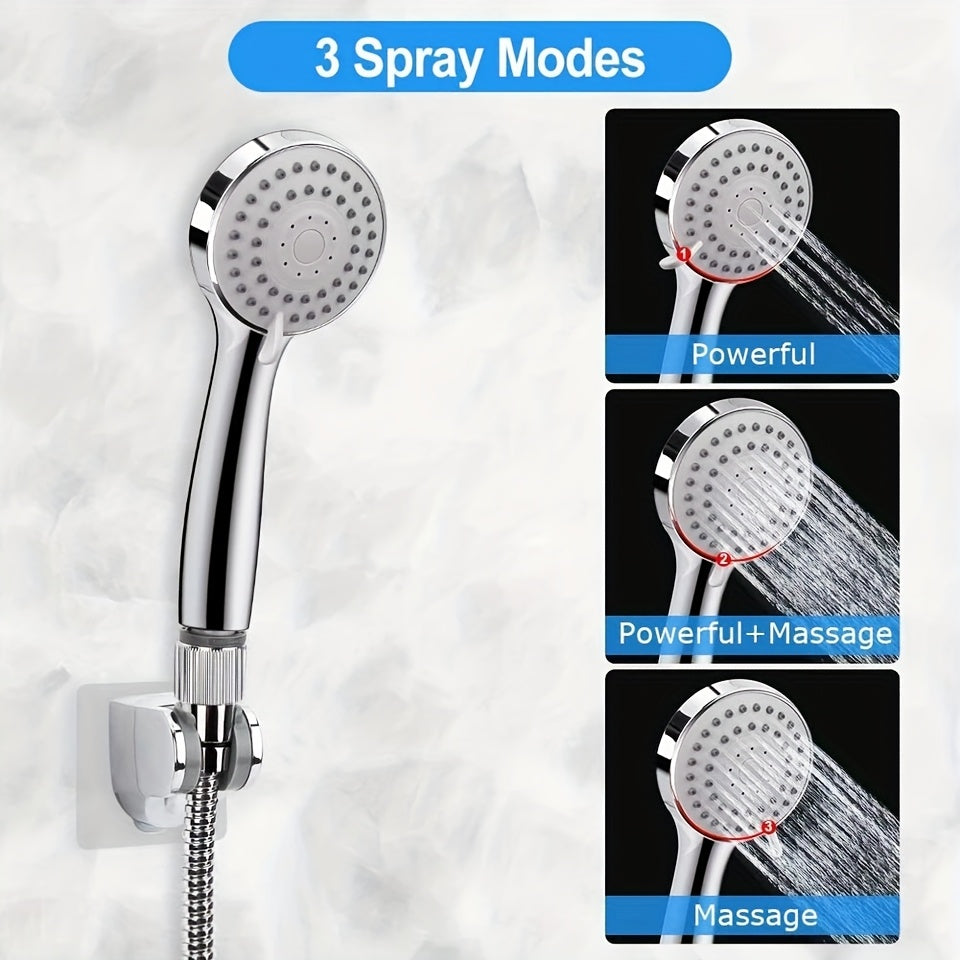 9 Settings Rainfall Handheld Shower Head Adjustable Angle