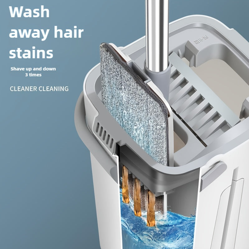 Hands-Free Flat Mop With Bucket Wet Dry Floor Cleaning Mop