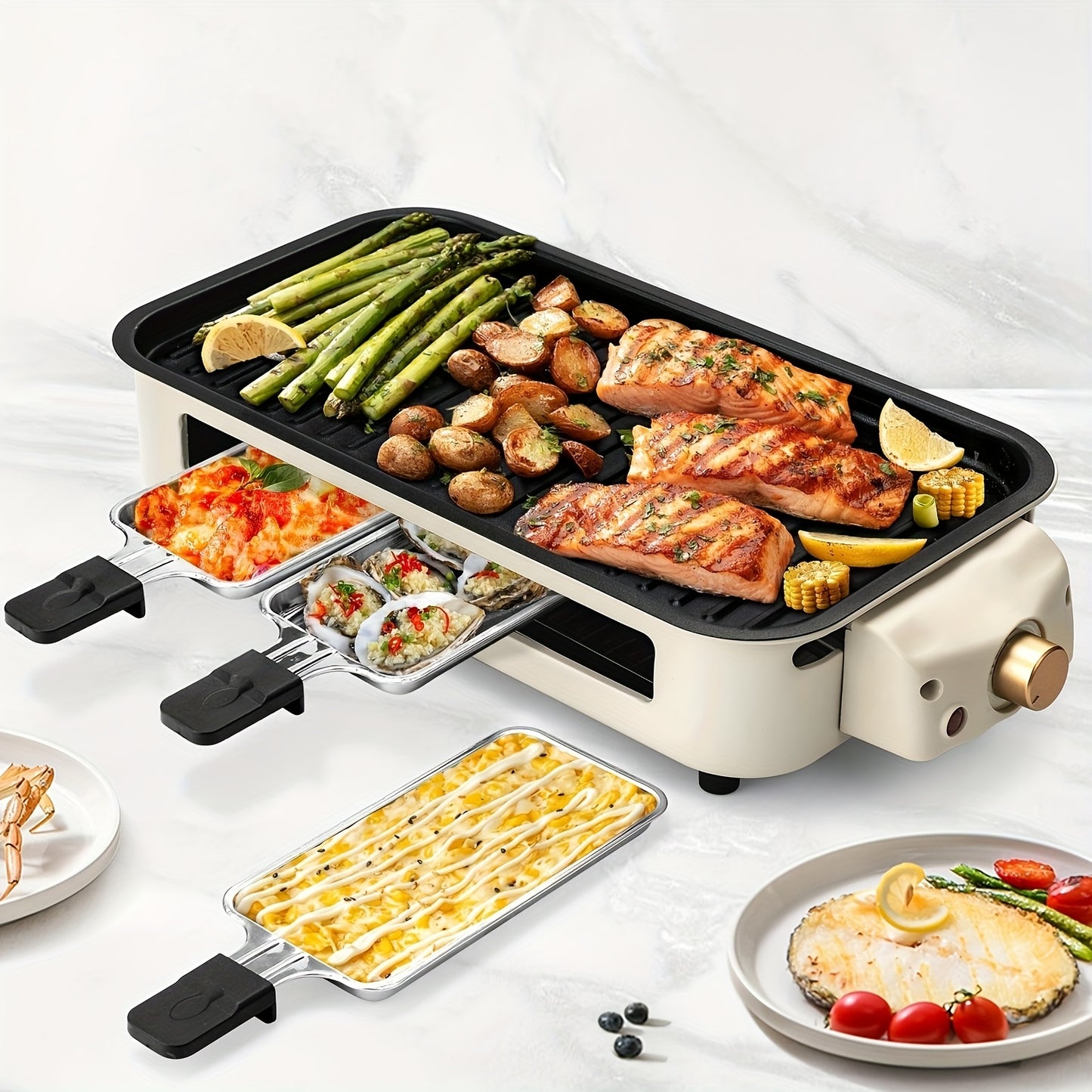 Smokeless Indoor Electric Grill 1700W Non-Stick BBQ Griddle