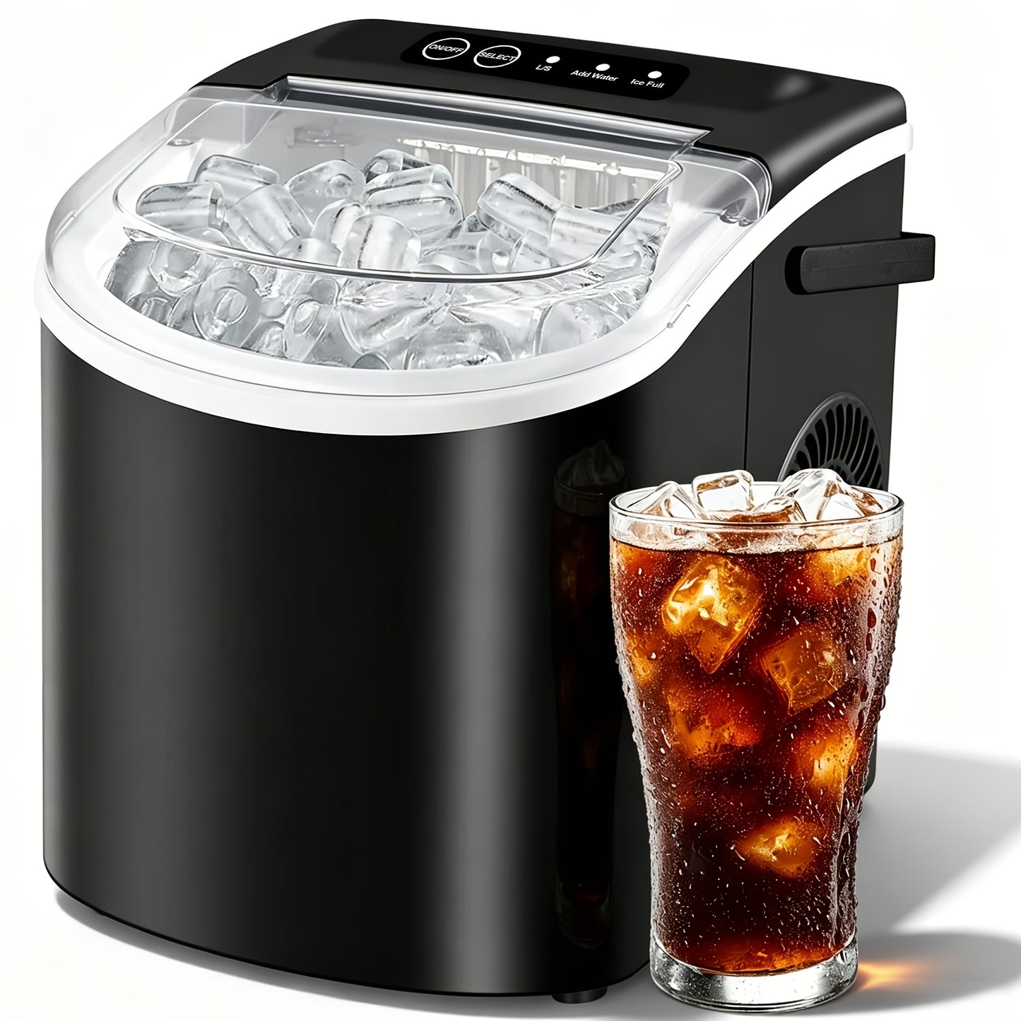 Household Portable Ice Maker 26Lbs/24H Quick Ice Cube Maker with Accessories