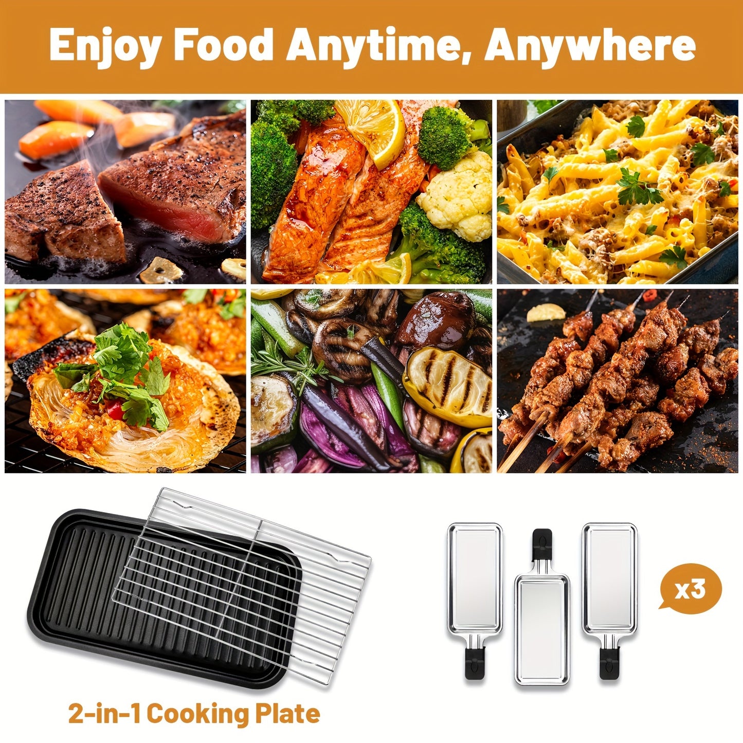 Smokeless Indoor Electric Grill 1700W Non-Stick BBQ Griddle