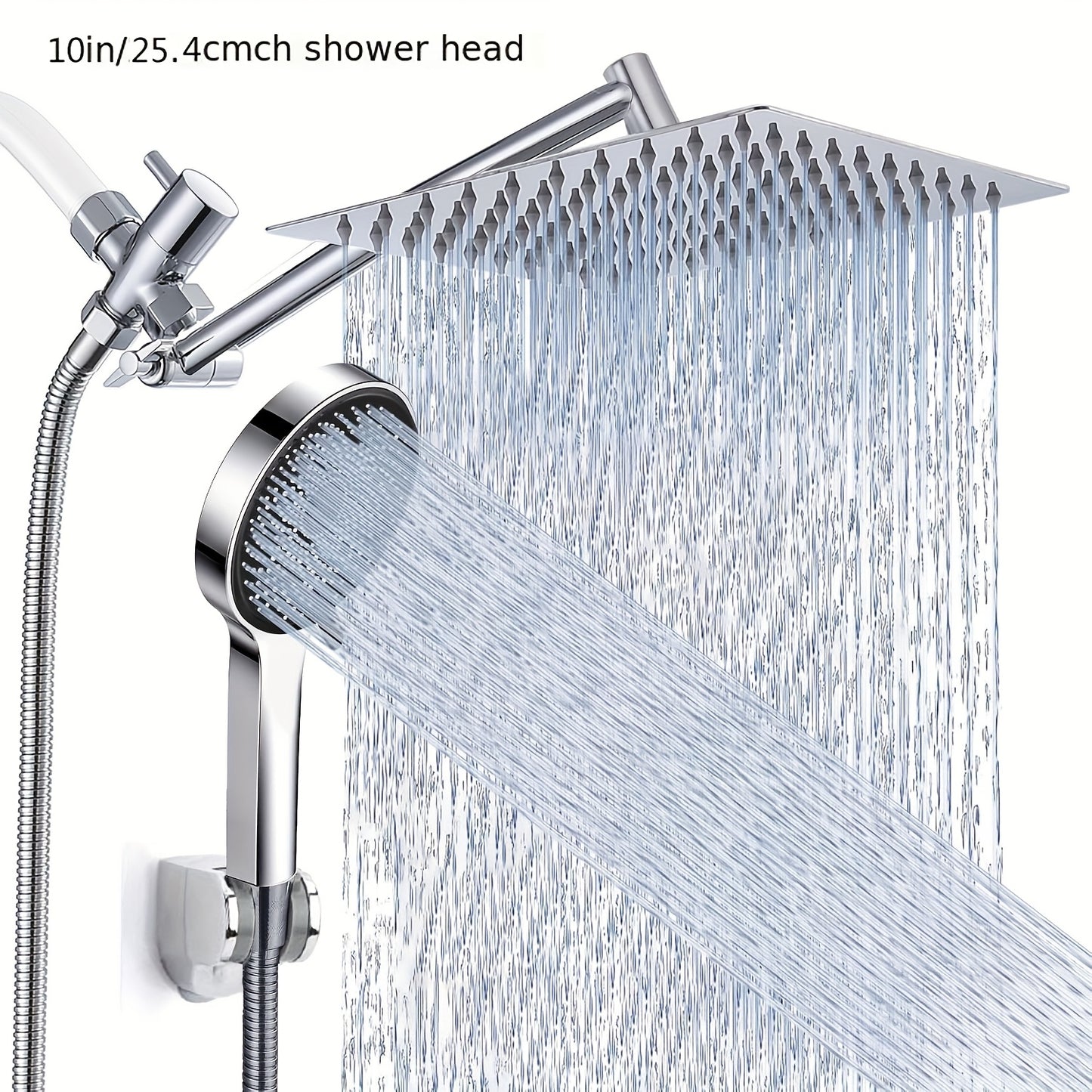 9 Settings Rainfall Handheld Shower Head Adjustable Angle