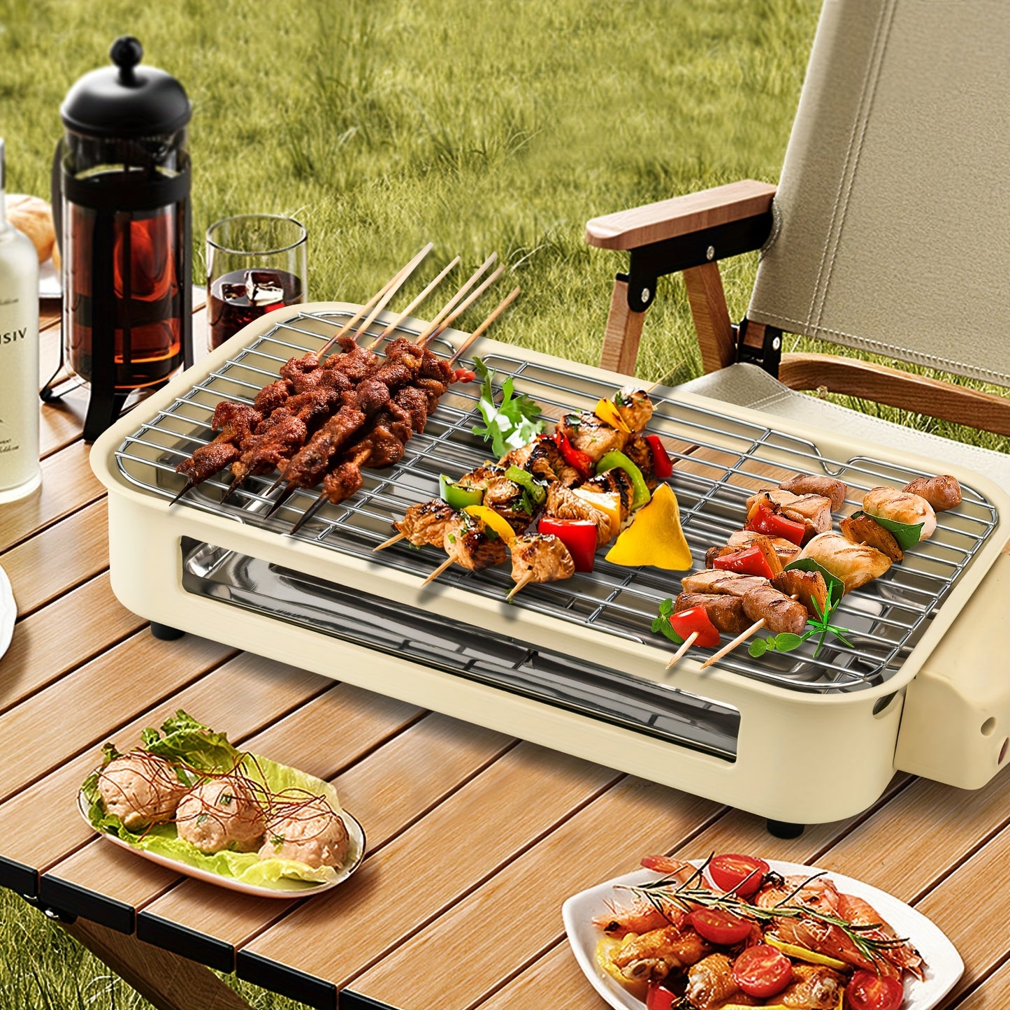 Smokeless Indoor Electric Grill 1700W Non-Stick BBQ Griddle