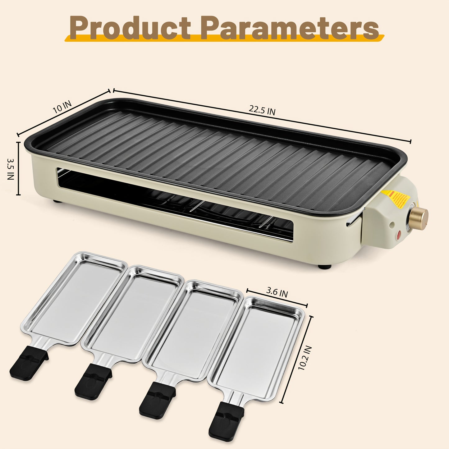 Smokeless Indoor Electric Grill 1700W Non-Stick BBQ Griddle
