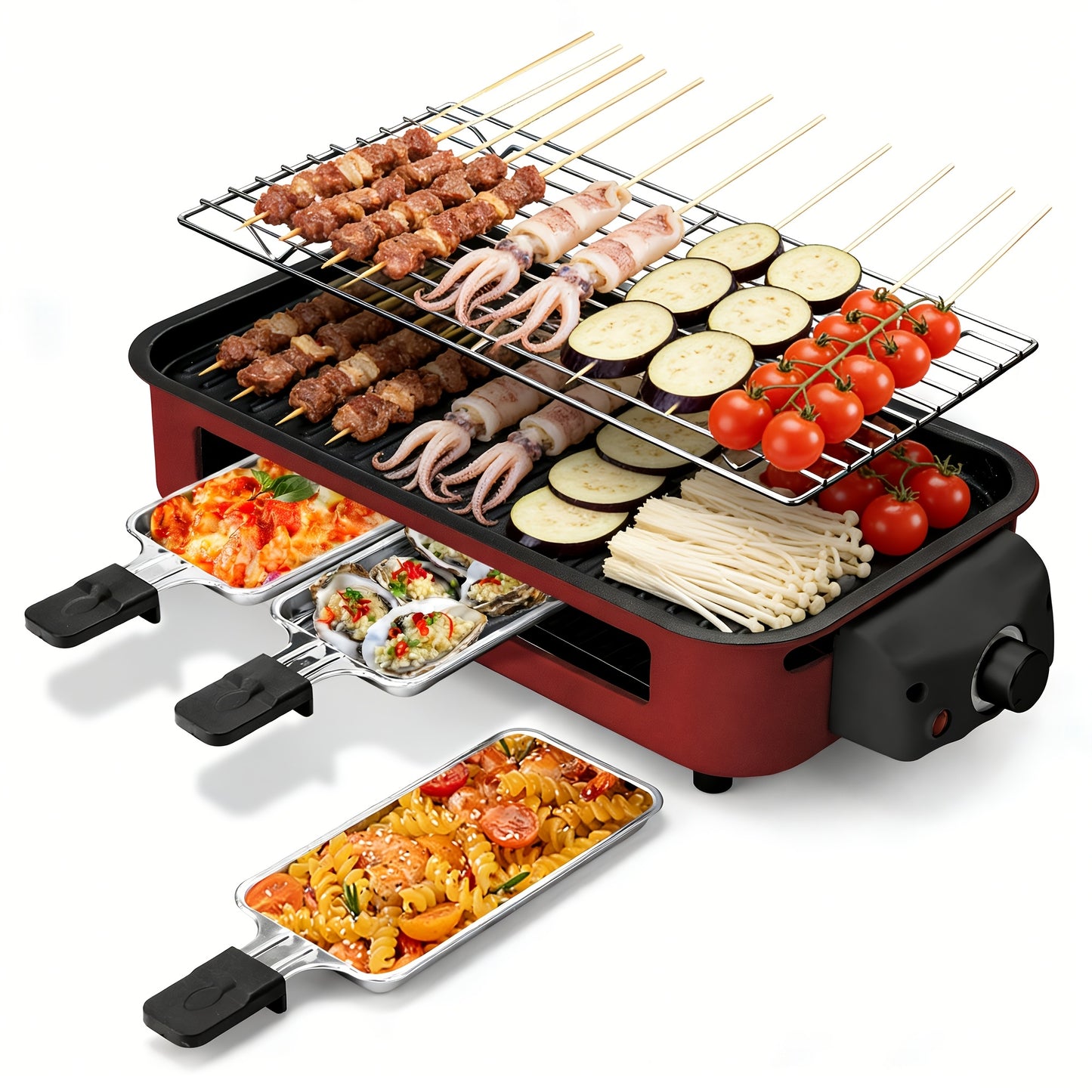 Smokeless Indoor Electric Grill 1700W Non-Stick BBQ Griddle