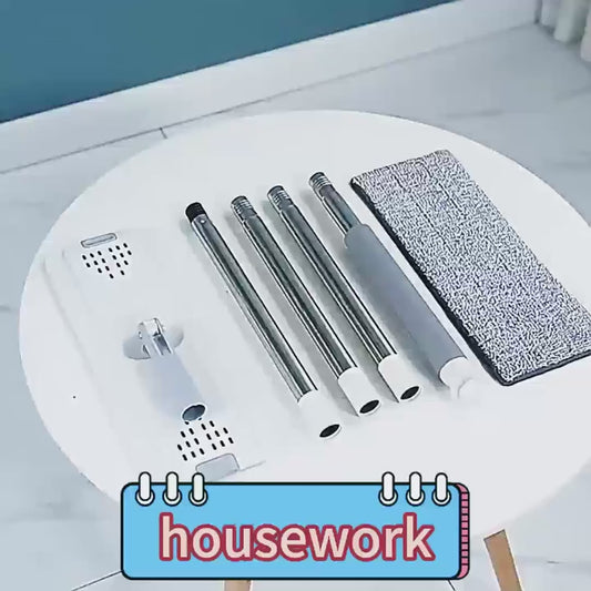 Hands-Free Flat Mop With Bucket Wet Dry Floor Cleaning Mop